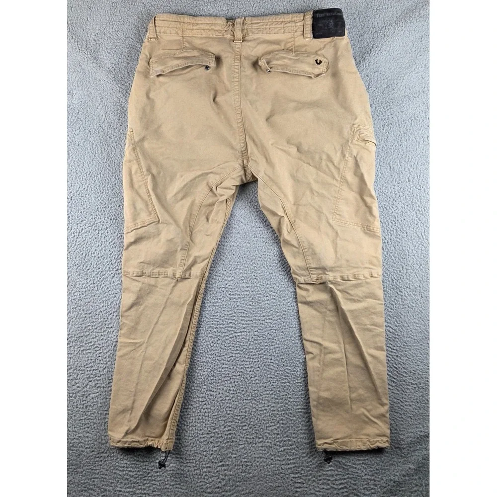True Religion Logan Relaxed‎ Taper Jeans Pants 42 (38x31) Mens Khaki